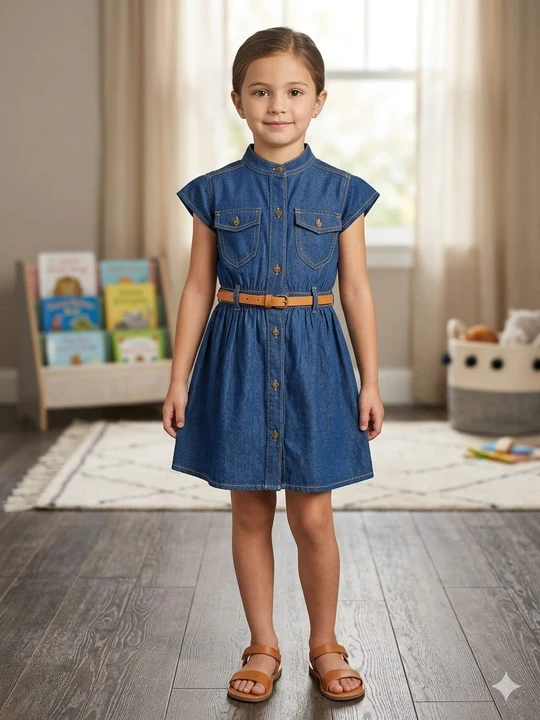 Girls  Belted Shirt Dress